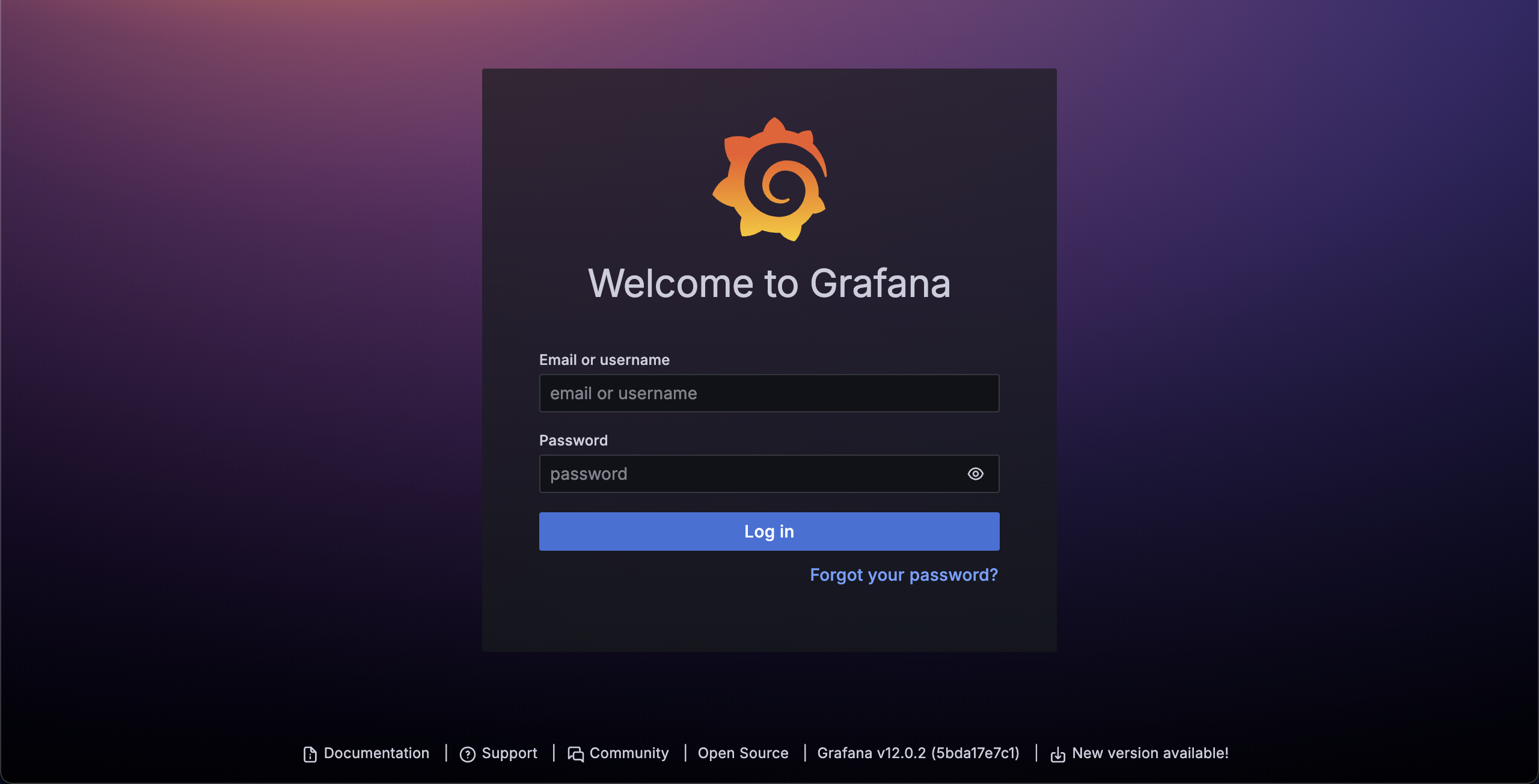 grafana 메인화면
